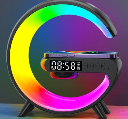 3-in-1 Glow Lamp — Bluetooth, Wireless Charger & Alarm Clock